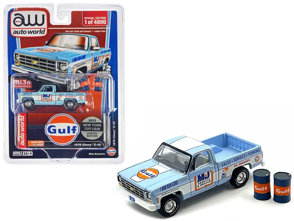 1978 Chevrolet C10 Pickup Truck – Light Blue & White Stripes – Gulf Oil Edition
