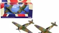 Battle of Britain Collection: Corgi Diecast Supermarine Spitfire & Hawker Hurricane RAF Model Set