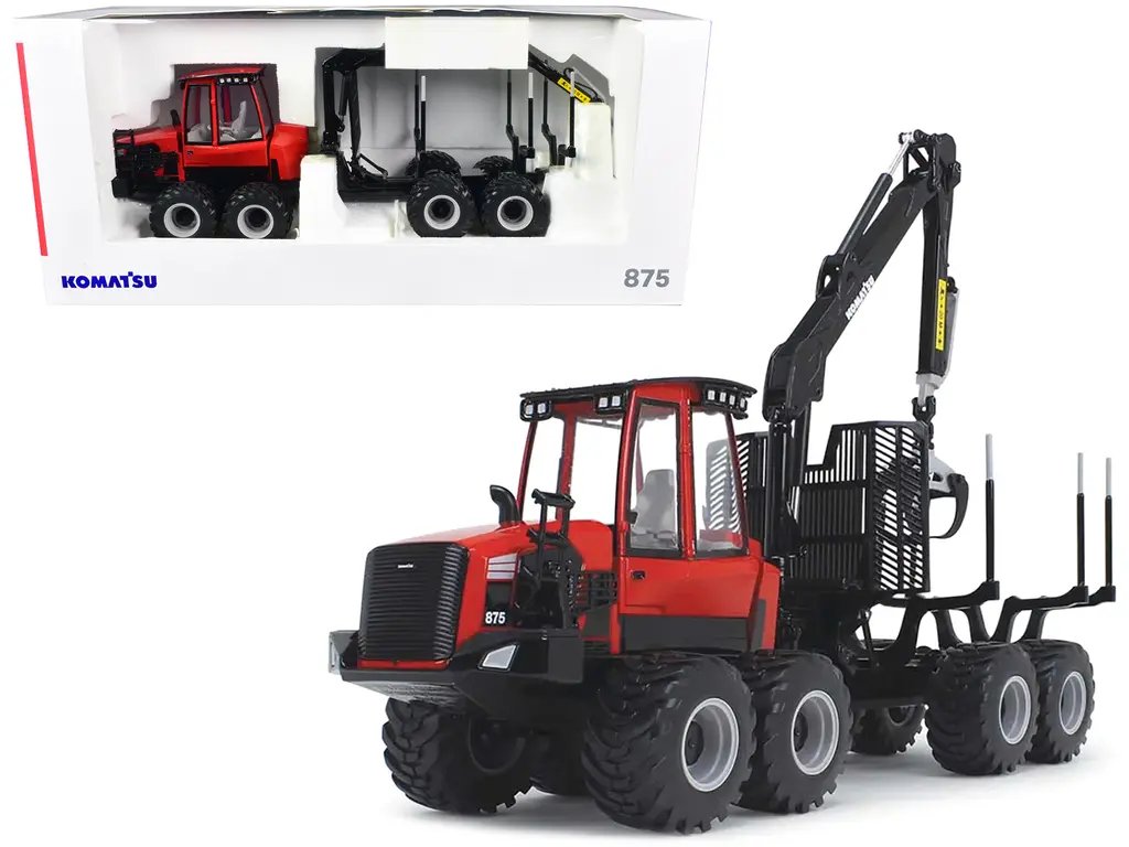 Komatsu 875.1 Forwarder 1/32 Diecast Model by First Gear – Red & Black Collectible