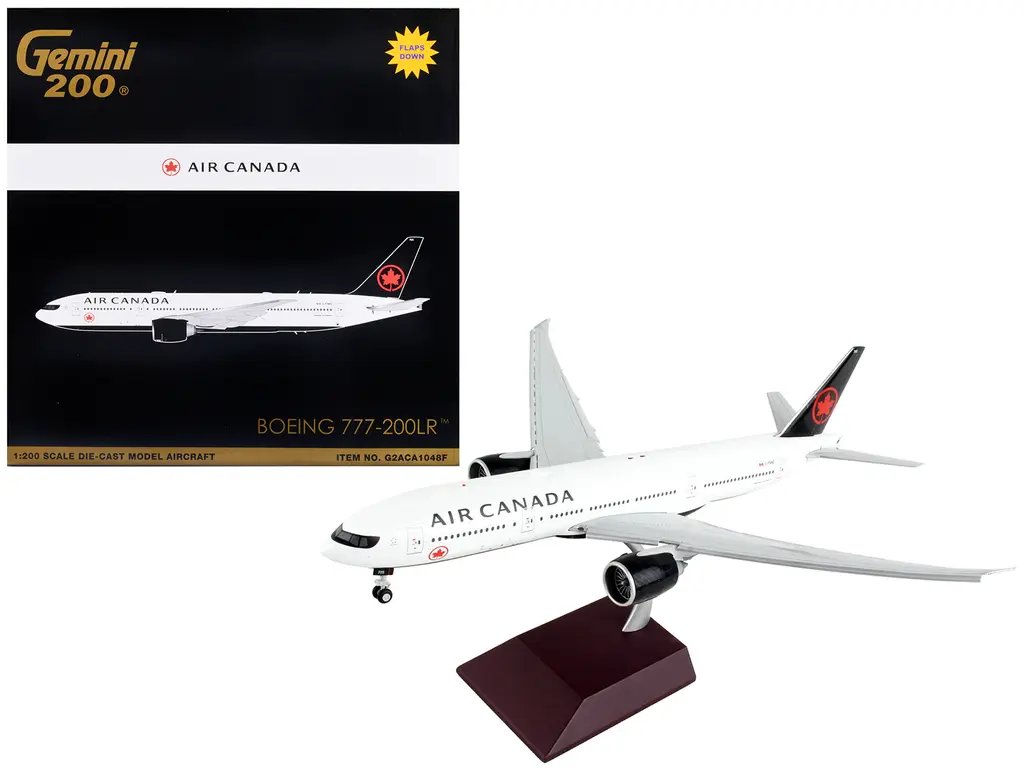 GeminiJets 1/200 Diecast Model: Air Canada Boeing 777-200LR with Flaps Down 3 GeminiJets 1/200 Diecast Model: Air Canada Boeing 777-200LR with Flaps Down - Image 3