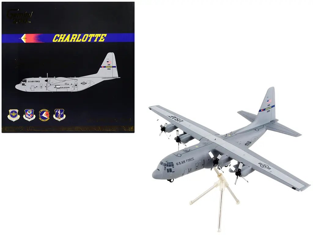 Gemini 200 Lockheed C-130H Hercules Diecast Model – North Carolina Air National Guard