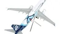 Boeing 737 MAX 9 Commercial Aircraft "Alaska Airlines - Seattle Kraken" White with Blue Tail "Gemini 200" Series 1/200 Diecast Model Airplane by GeminiJets