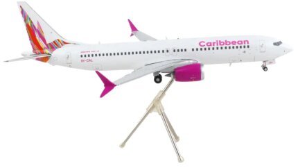 GeminiJets 1/200 Diecast Model: Caribbean Airlines Boeing 737 MAX 8 with Pink Tail