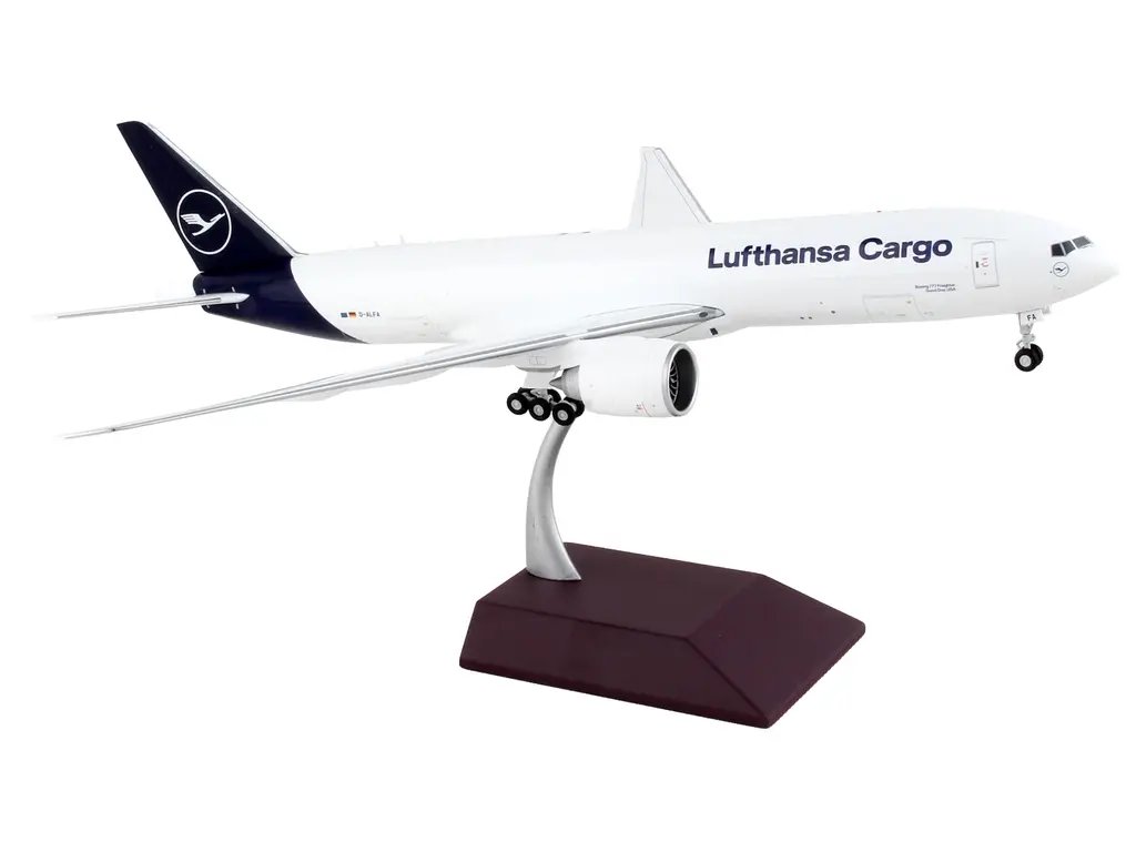 GeminiJets 1/200 Diecast Model: Lufthansa Cargo Boeing 777F – White with Blue Tail