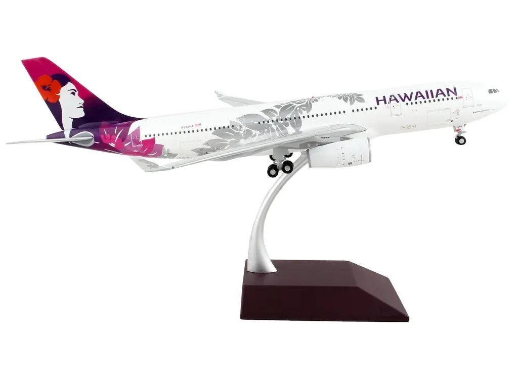 GeminiJets 1/200 Diecast Model: Hawaiian Airlines Airbus A330-200 with Purple Tail