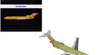 GeminiJets 1/200 Diecast Model: Southwest Airlines Boeing 727-200 Gold with Red & Orange Stripes