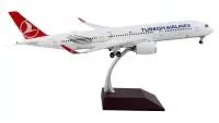 GeminiJets 1/200 Diecast Model: Turkish Airlines Airbus A350-900 - White with Red Tail