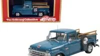 Limited Edition 1965 Ford F-100 Stepside Pickup Truck Model in Caribbean Turquoise by Goldvarg Collection