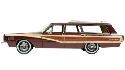 Limited Edition 1965 Mercury Station Wagon 1/43 Model Car - Burgundy Metallic with Wood Panels by Goldvarg Collection