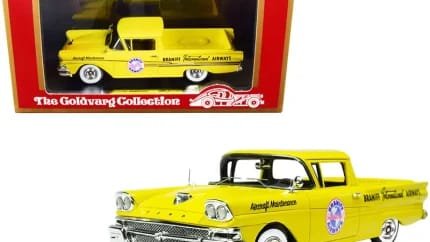 1958 Ford Ranchero Aircraft Maintenance Car Yellow "Braniff International Airways" Limited Edition to 125 pieces Worldwide 1/43 Model Car by Goldvarg Collection