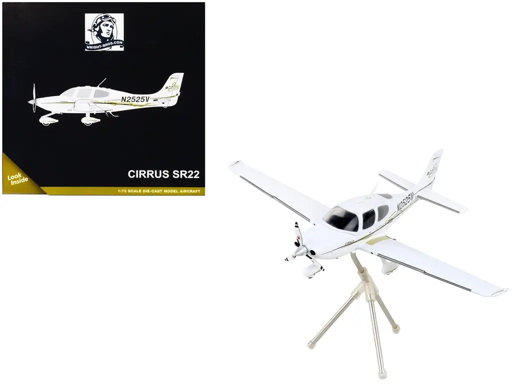 GeminiJets Cirrus SR22 N2525V 1/72 Diecast Model Airplane - White Composite Aircraft 2 GeminiJets Cirrus SR22 N2525V 1/72 Diecast Model Airplane - White Composite Aircraft - Image 2