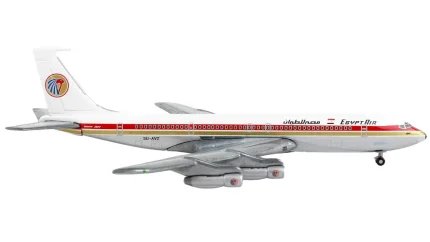 GeminiJets 1/400 Diecast Boeing 707 EgyptAir Model - White with Red & Gold Stripes