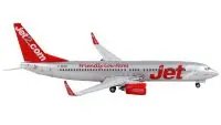 GeminiJets 1/400 Diecast Boeing 737-800 Jet2.Com Silver with Red Tail Model Airplane