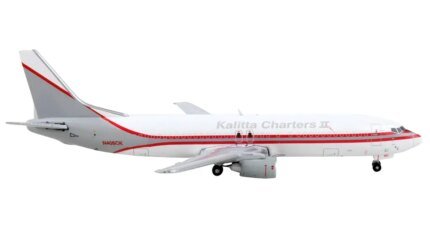 GeminiJets 1/400 Diecast Boeing 737-400F Kalitta Charters II Model - White, Gray & Red