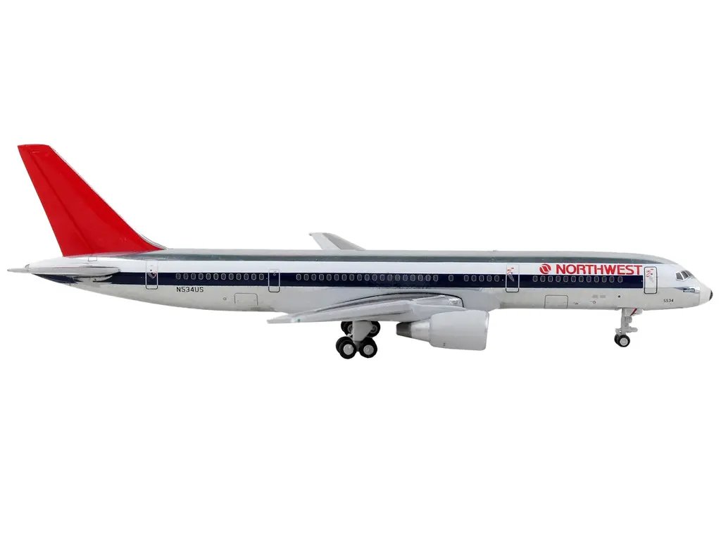 GeminiJets 1/400 Diecast Model: Northwest Airlines Boeing 757-200 Silver & Red Tail