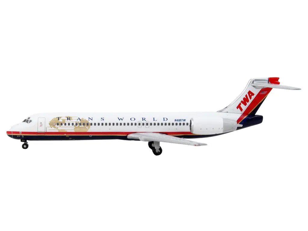 GeminiJets Boeing 717-200 TWA Diecast Model 1/400 – White & Red Stripes