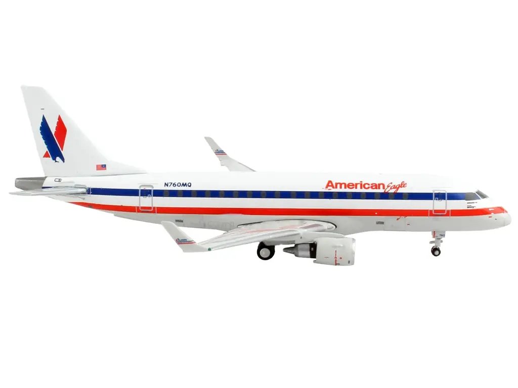 GeminiJets 1/400 Diecast Model: American Airlines Embraer ERJ-170 with Blue & Red Stripes
