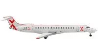 GeminiJets 1/400 Diecast Model: Embraer ERJ-145 JetSuiteX White with Red Stripes