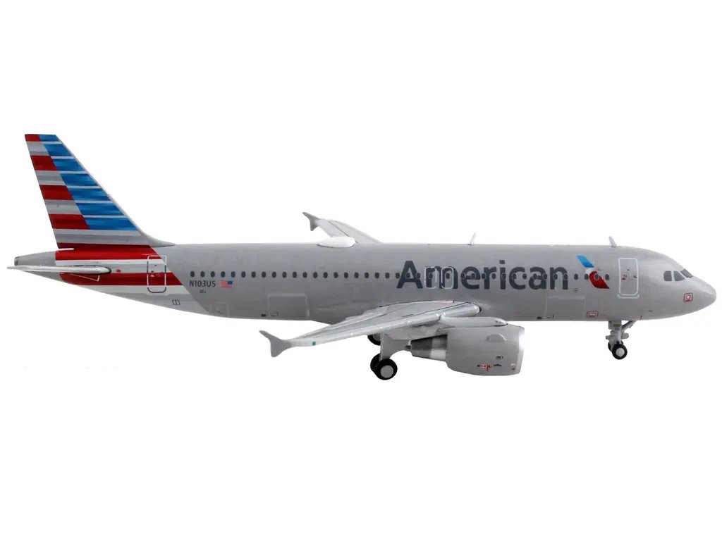 GeminiJets 1/400 Diecast Airbus A320 American Airlines Model – Gray Collectible