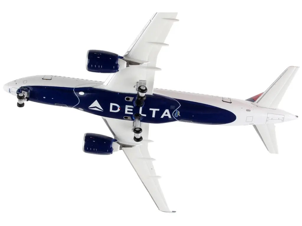 GeminiJets 1/400 Diecast Model: Delta Airlines Airbus A220-100 with Blue & Red Tail