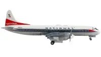 GeminiJets 1/400 Diecast Lockheed L-188 Electra 'National Airlines' Model - White with Red Tail