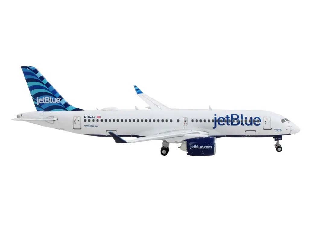 GeminiJets 1/400 Diecast Model: JetBlue Airbus A220-300 with Blue Tail
