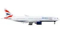GeminiJets 1/400 Diecast Boeing 777-200ER British Airways OneWorld Model Airplane