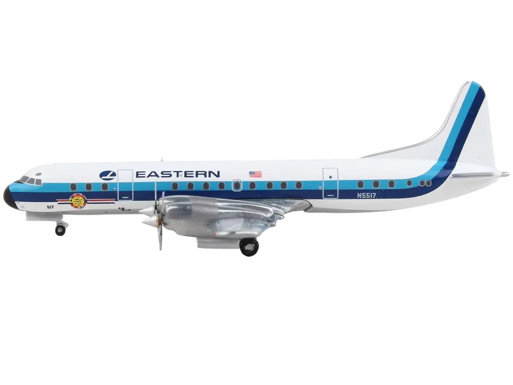 GeminiJets 1/400 Lockheed L-188 Electra Eastern Air Lines Diecast Model – White & Blue