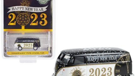 Limited Edition 2023 Volkswagen Type 2 Panel Van Diecast Model - Black & White Hobby Exclusive 1/64 by Greenlight