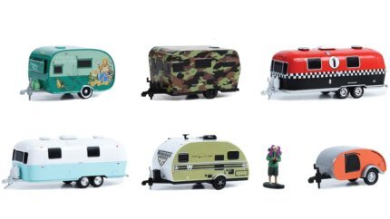 Explore Adventure with Greenlight's Hitched Homes Series 13: 6-Piece 1/64 Diecast Travel Trailers Set
