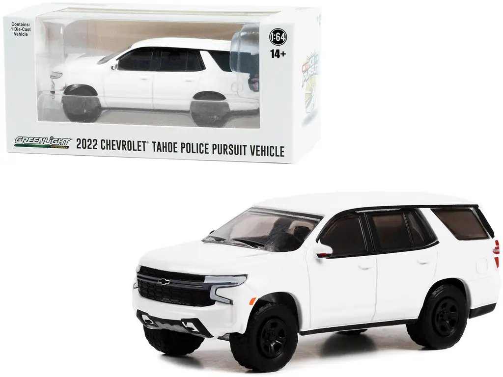 2022 Chevrolet Tahoe PPV White Diecast Model – Hot Pursuit Series 1/64 by Greenlight