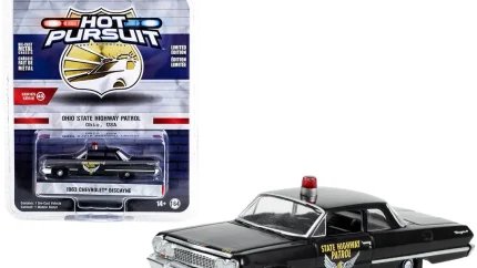 1963 Chevrolet Biscayne Ohio State Highway Patrol Diecast Model - Hot Pursuit Series 43 by Greenlight
