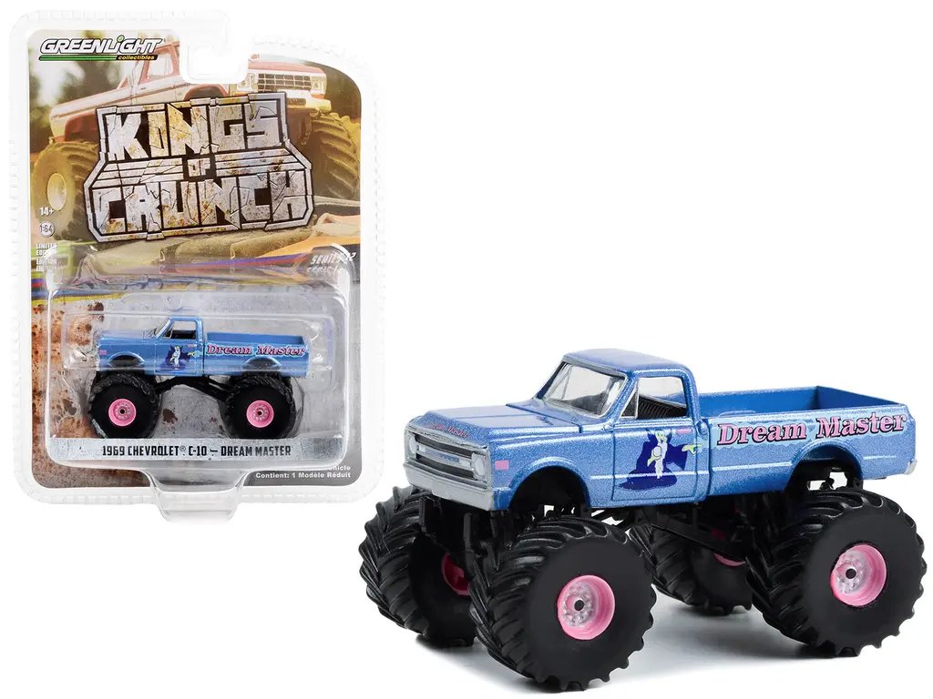 1969 Chevrolet C-10 Monster Truck Diecast – Blue Metallic ‘Dream Master’ by Greenlight