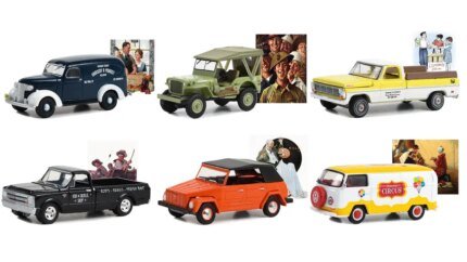 Collectible Norman Rockwell Series 5 Diecast Model Cars Set by Greenlight - 1/64 Scale