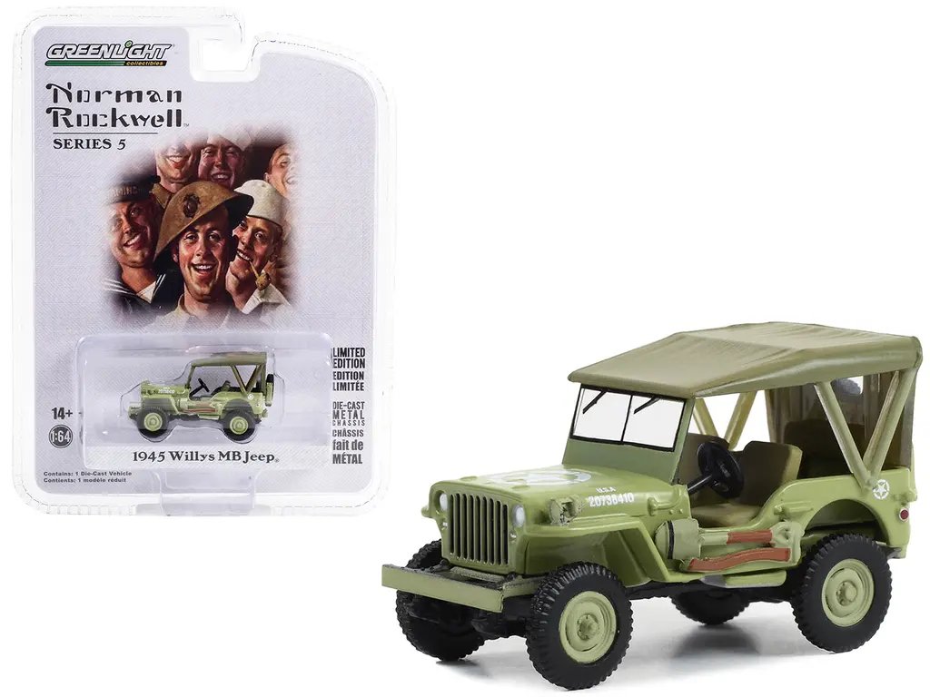 1945 Willys MB Jeep Diecast Model – U.S. Army Norman Rockwell Series 5 by Greenlight 1/64