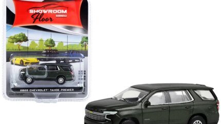 2022 Chevrolet Tahoe Premier Diecast Model 1/64 by Greenlight - Evergreen Gray Metallic