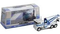 1984 Freightliner FLA 9664 Tow Truck Diecast Model 1/43 - Silver & Blue by Greenlight