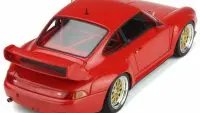 1996 Porsche 911 (993) 3.8 RSR Guards Red 1/18 Model Car by GT Spirit with Gold Wheels