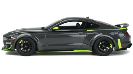 Ford Mustang RTR Spec 5 10th Anniversary 1/18 Model Car - Gray with Black & Green Stripes by GT Spirit