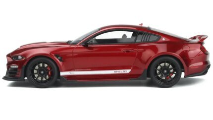 2021 Shelby Super Snake Coupe 1/18 Model Car - Red Metallic with White Stripes by GT Spirit