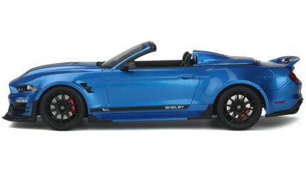 2022 Shelby Super Snake Speedster Convertible 1/18 Model Car - Blue Metallic with Black Stripes by GT Spirit