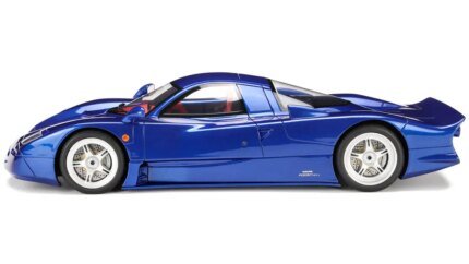 1997 Nissan R390 GT1 Road Car 1/18 Model - Blue Metallic & Red Interior by GT Spirit