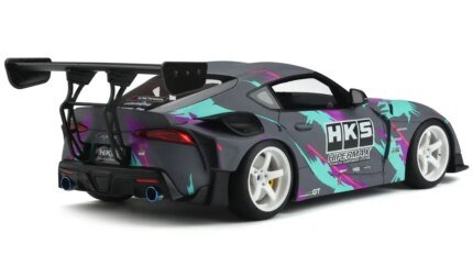 2019 Toyota GR Supra HKS Gray 1/18 Model Car by GT Spirit - Collectible Diecast with Graphics