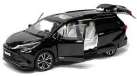 Authentic Toyota Sienna Minivan Black 1/24 Diecast Model Car - Perfect Collectible Gift