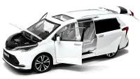 Toyota Sienna Minivan White 1/24 Diecast Model Car - Perfect Collectible for Auto Enthusiasts