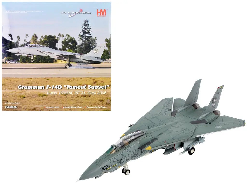 Grumman F-14D Tomcat VF-31 2006 Diecast Model 1/72 by Hobby Master 3 Grumman F-14D Tomcat VF-31 2006 Diecast Model 1/72 by Hobby Master - Image 3