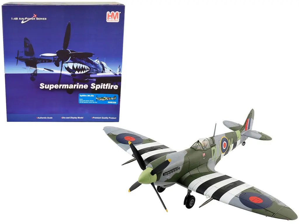 Supermarine Spitfire Mk.Ixe 1/48 Diecast Model - F/O Johnnie Houlton 485 Squadron by Hobby Master 4 Supermarine Spitfire Mk.Ixe 1/48 Diecast Model - F/O Johnnie Houlton 485 Squadron by Hobby Master - Image 4