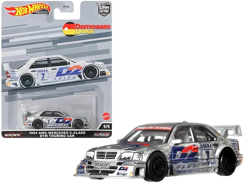 1994 Mercedes-AMG C-Class #7 Silver DTM Touring Car “Deutschland Design” Series Diecast Model Car by Hot Wheels