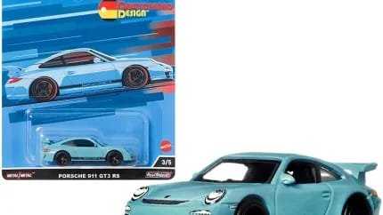 Hot Wheels Porsche 911 GT3 RS Diecast Model - Light Blue Deutschland Design