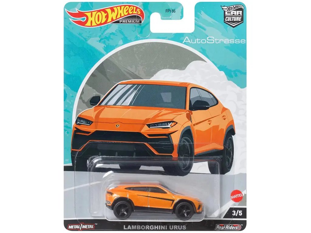 Hot Wheels Lamborghini Urus Orange Metallic ‘Auto Strasse’ Diecast Model Car